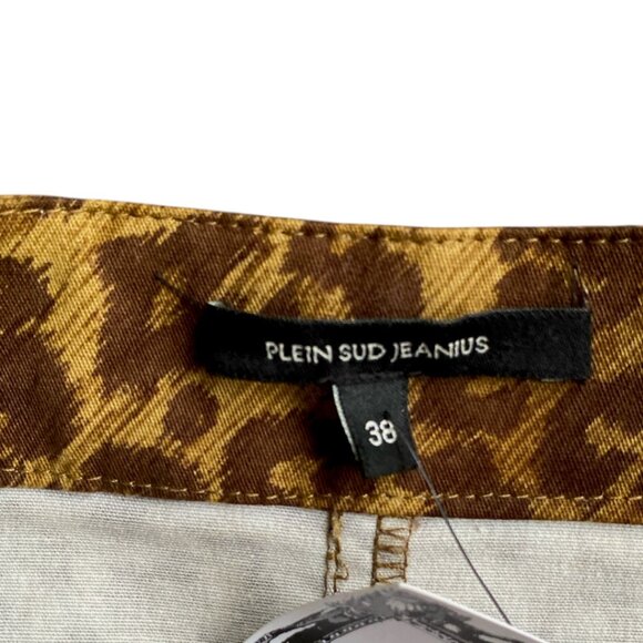 Vintage Y2K Plein Sud Strapless Dress Leopard Belted Denim Mini Dress Size 38- S - Picture 12 of 12